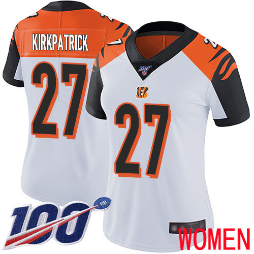 Cincinnati Bengals Limited White Women Dre Kirkpatrick Road Jersey NFL Footballl #27 100th Season Vapor Untouchable->cincinnati bengals->NFL Jersey